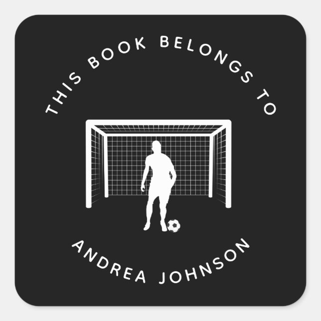Adesivo Quadrado Jogador de futebol Goalie Goalkeeper Bookplate (Frente)