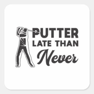 Adesivo Quadrado Jogador De Golfe De Golfe De Golfe Putter Tarde Do