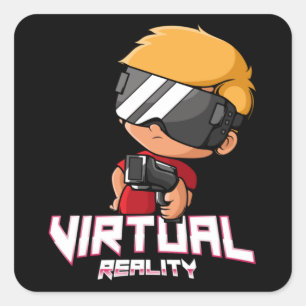 Adesivo Quadrado Jogador de realidade virtual