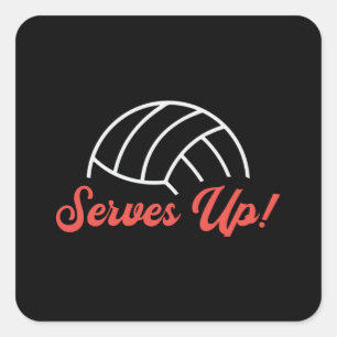 Adesivo Quadrado Jogador de Voleibol Serve Ball Beach Voleibol