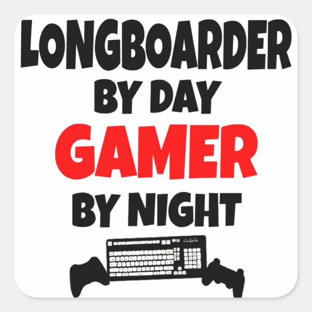 Adesivo Quadrado Jogador Longboarder (Frente)