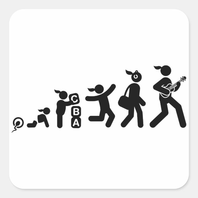 Adesivo Quadrado Jogador Ukulele (Frente)