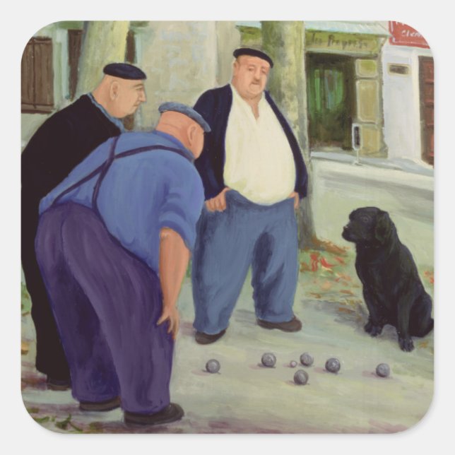 Adesivo Quadrado Jogadores de Boules (Frente)
