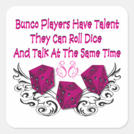 Adesivo Quadrado jogadores de bunco têm talento #2