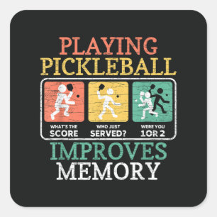 Adesivo Quadrado Jogando Pickleball Melhora a Memória