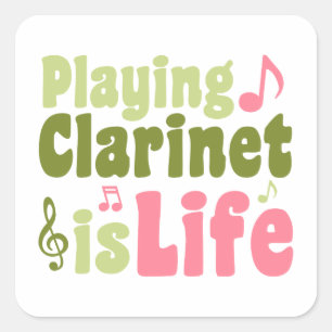 Adesivo Quadrado Jogar Clarinet é Vida