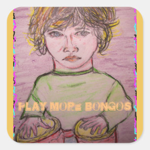 Adesivo Quadrado jogar mais bongos