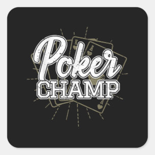 Adesivo Quadrado Jogo Cartões de Poker do Melhor Jogador