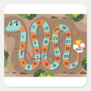 Adesivo Quadrado Jogo da escada do cobra