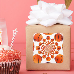 Adesivo Quadrado Jogo de basquete dos campeões: Court Vision Kaleid