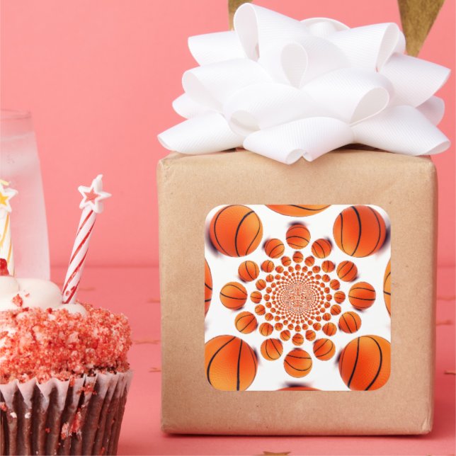 Adesivo Quadrado Jogo de basquete dos campeões: Court Vision Kaleid (Festa)