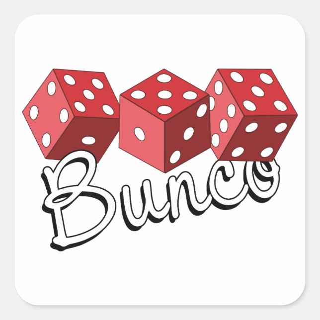 Adesivo Quadrado Jogo de Dice Bunco (Frente)