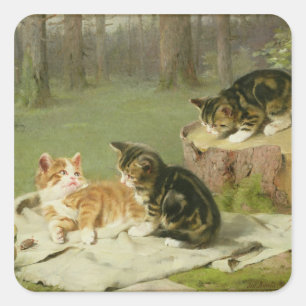 Adesivo Quadrado Jogo dos gatinhos