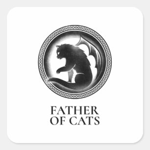 Adesivo Quadrado jogo engraçado de trones para amantes de gatos pa