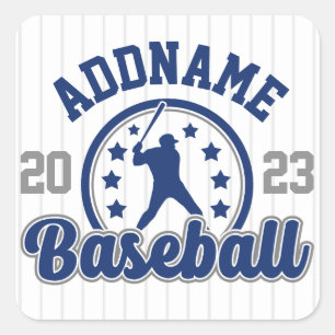 Adesivo Quadrado Jogo Jogador da Equipe Baseball de NOME Personaliz