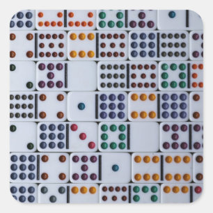 Adesivo Quadrado Jogo Números de Dominos
