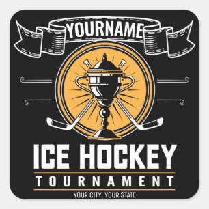 Adesivo Quadrado Jogo Personalizado da Equipe de Jogadores de Trofé