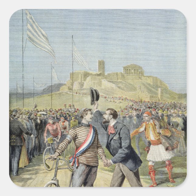 Adesivo Quadrado Jogos de Olimpiadas em Atenas (Frente)