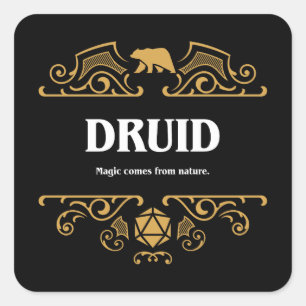 Adesivo Quadrado Jogos de Tabletop RPG de Classe Druid