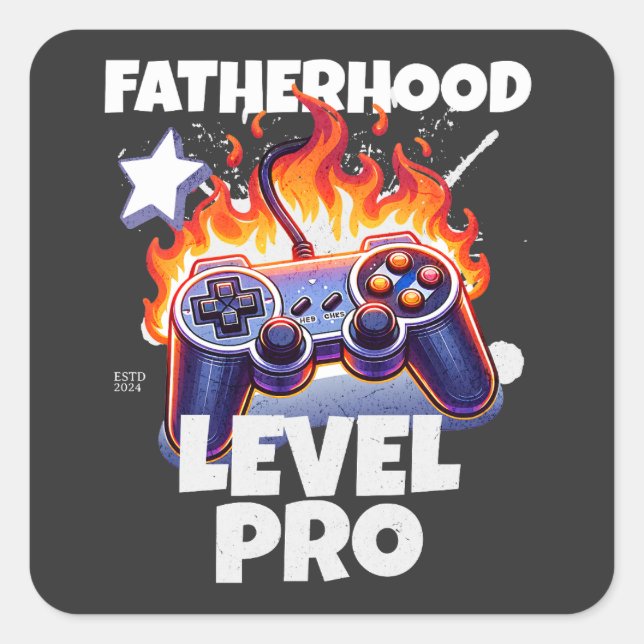 Adesivo Quadrado Jogos pro nível paternidade (Frente)