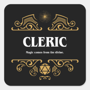 Adesivo Quadrado Jogos Tabletop RPG de classe Clerical