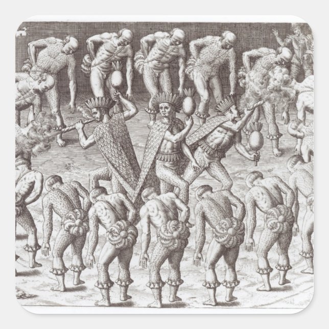 Adesivo Quadrado Johannes Lerii conta dos índios Caraibe (Frente)