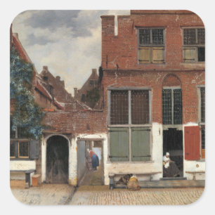 Adesivo Quadrado Johannes Vermeer - Little Street