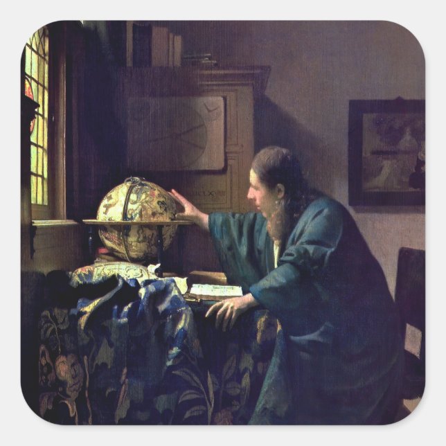 Adesivo Quadrado Johannes Vermeer - O Astronomer (Frente)