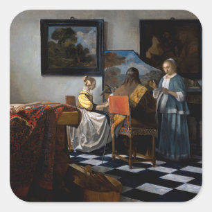 Adesivo Quadrado Johannes Vermeer - O concerto