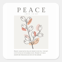 Adesivo Quadrado John 14:27 Paz Eu saio com você