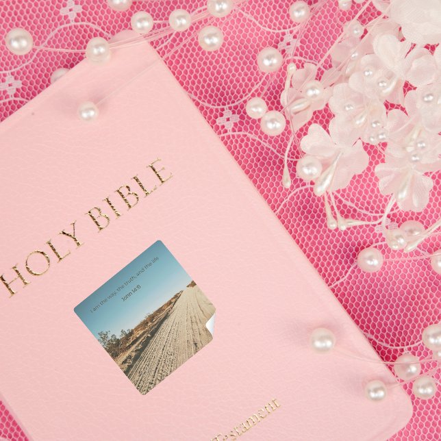 Adesivo Quadrado John 14:6 KJV Sticker – Desert Faith Collection (Criador carregado)