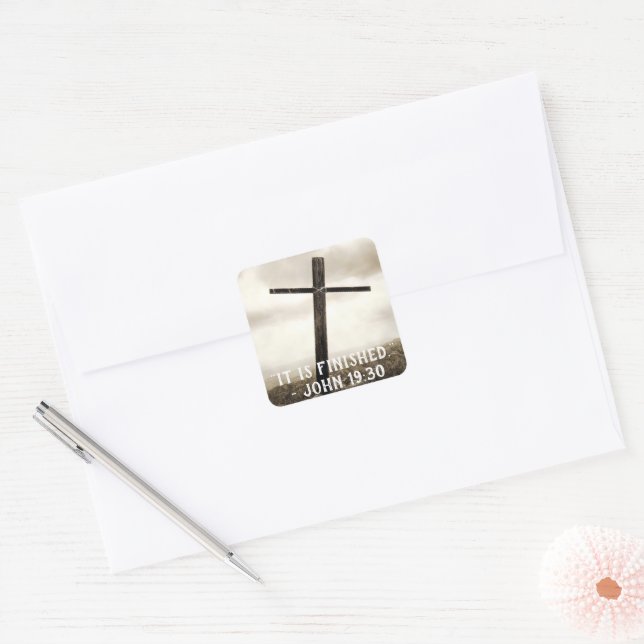 Adesivo Quadrado JOHN 19:30 Sticker (Envelope)