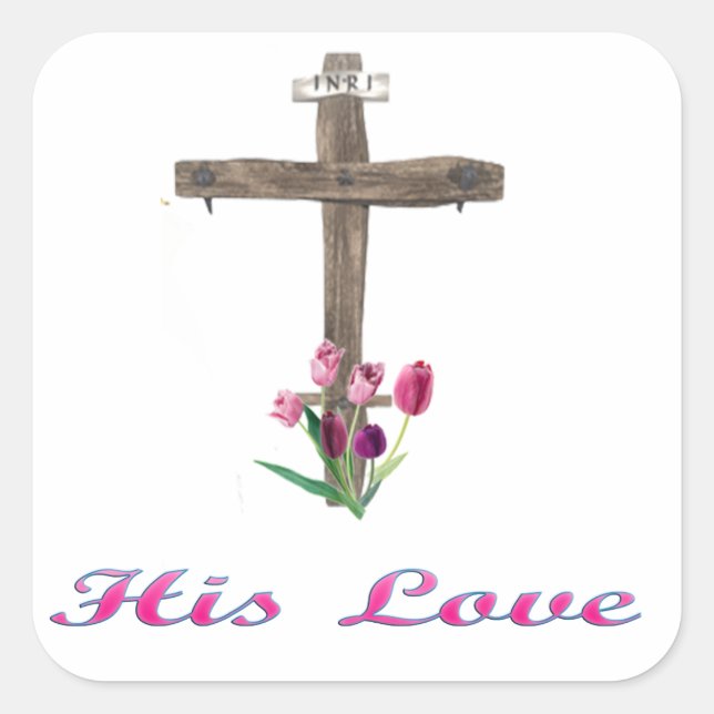 Adesivo Quadrado John 3:16 (Frente)