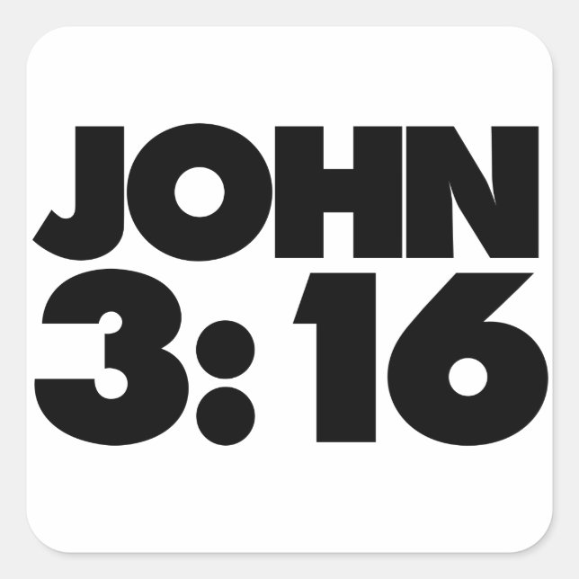 Adesivo Quadrado John 3:16 (Frente)