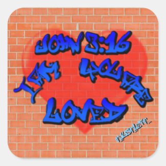 Adesivo Quadrado John 3:16 Grafite