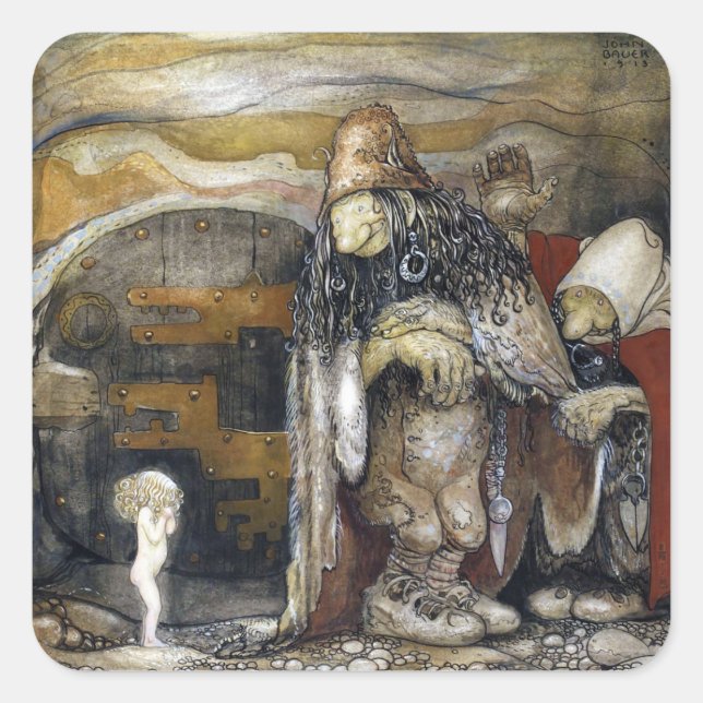 Adesivo Quadrado John Bauer Troll (Frente)