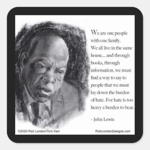 Adesivo Quadrado John Lewis & Citação Retrato Bonito 