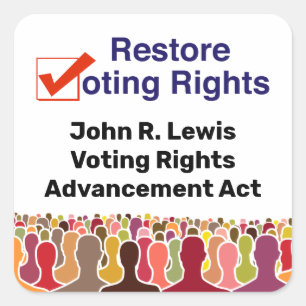 Adesivo Quadrado John R. Lewis, Lei de Progresso dos Direitos de Vo
