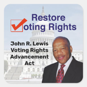 Adesivo Quadrado John R. Lewis, Lei de Progresso dos Direitos de Vo