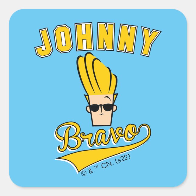 Adesivo Quadrado Johnny Bravo Collegiate Graphic (Frente)