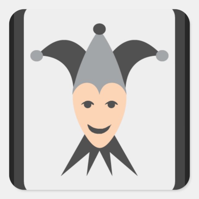 Adesivo Quadrado Joker Card Emoji (Frente)