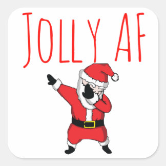 Adesivo Quadrado Jolly AF Dabbing Santa Claus Feliz Natal Natal Nat
