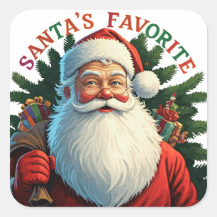 Adesivo Quadrado Jolly Old Santo Nick - Papais noeis Favoritos