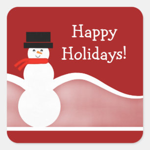 Adesivo Quadrado Jolly Snowman Holiday Square Stickers