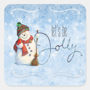 Adesivo Quadrado Jolly Snowman ID841