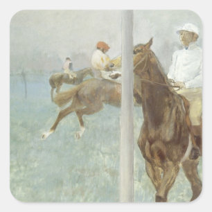 Adesivo Quadrado Jóqueis antes da raça por Edgar Degas