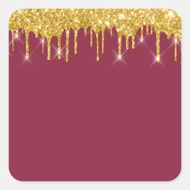 Adesivo Quadrado Jordan Candles Burgundy Dourada Glitter Sticker (Frente)