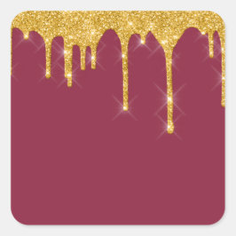 Adesivo Quadrado Jordan Candles Burgundy Glitter Spark Dourado