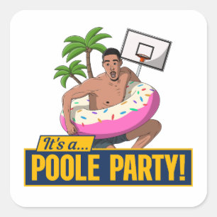 Adesivo Quadrado Jordan Poole - Basquete de Estado Ouro