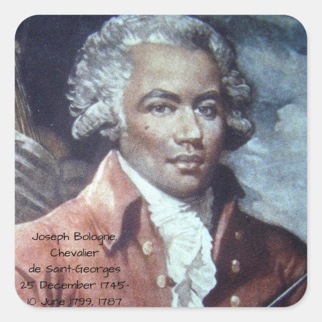 Adesivo Quadrado Joseph Bologne, Chevalier de Santo-Georges (Frente)
